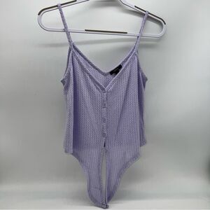 Forever 21 Lavender Waffle Jersey Knit Spaghetti Strap Tank Top-Knots in Front-S